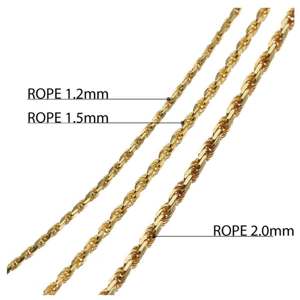 Rope Chain Yellow Gold 2mm