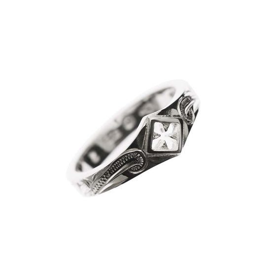 Cross Pinky Ring White Gold